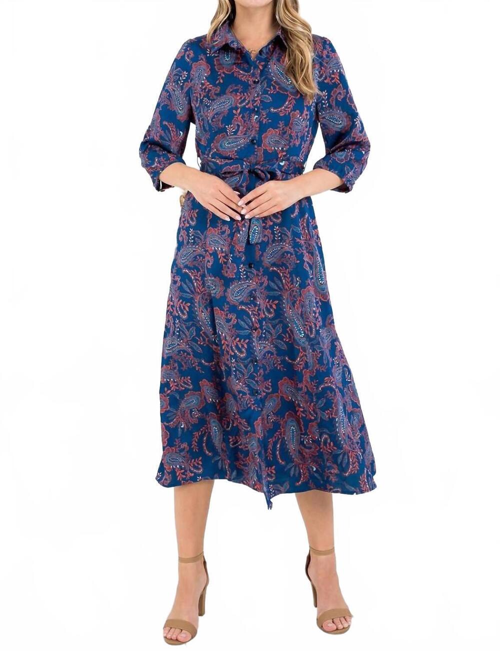 NEW LA SOUL paisley print dress in blue